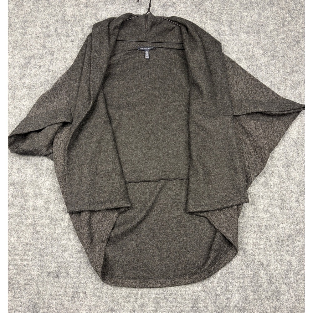 Saks Fifth Avenue Womens Gray Open Front Cocoon Cardigan Shawl Collar Medium